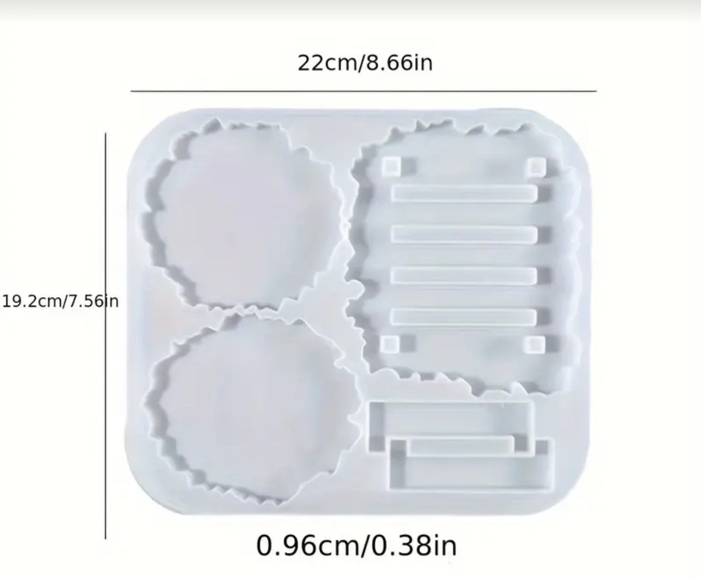 Round Wavy Silicone Mold with Coaster Holder Base