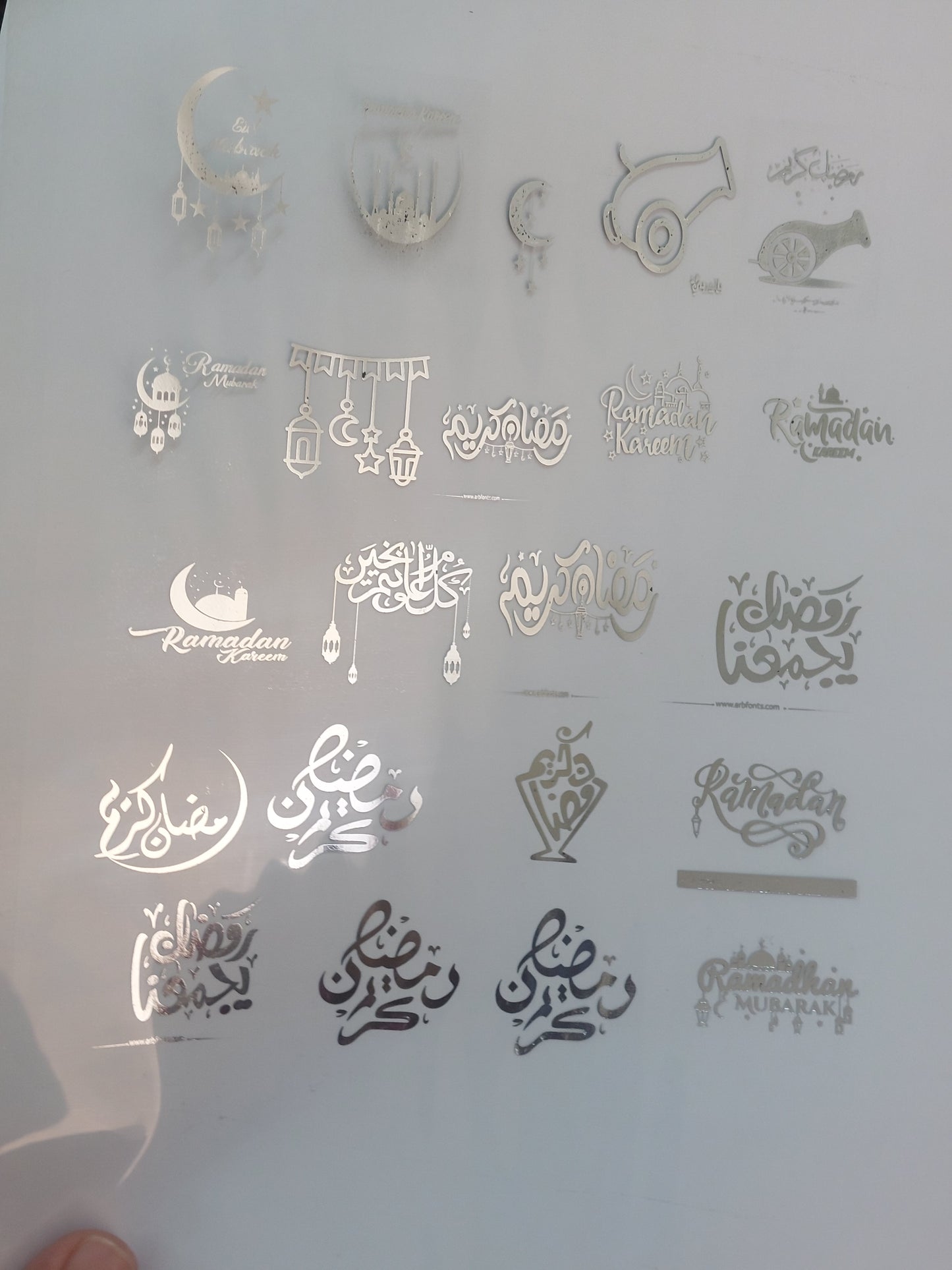 استنسل واستيكرات شفافة مقاس A4