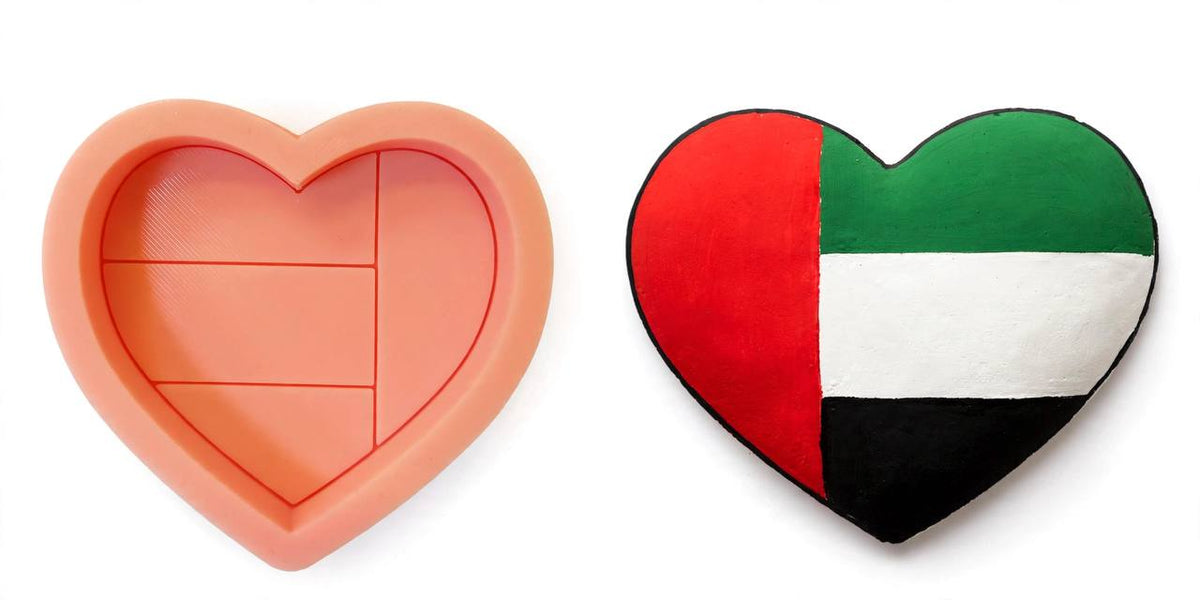 A high-quality, flexible silicone mold featuring a neat and distinctive design based on the UAE