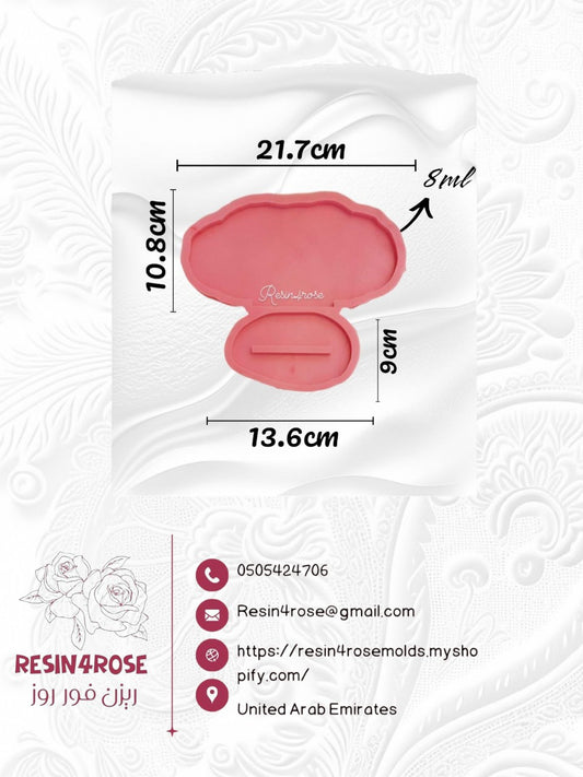 A silicone mold used to make desk plaques, desk calendars, welcome signs, decorations, earring organizers, accessories, nameplates, logos, small photo frames, light bases, or souvenirs. Designed for casting resin, wax, or Pottery