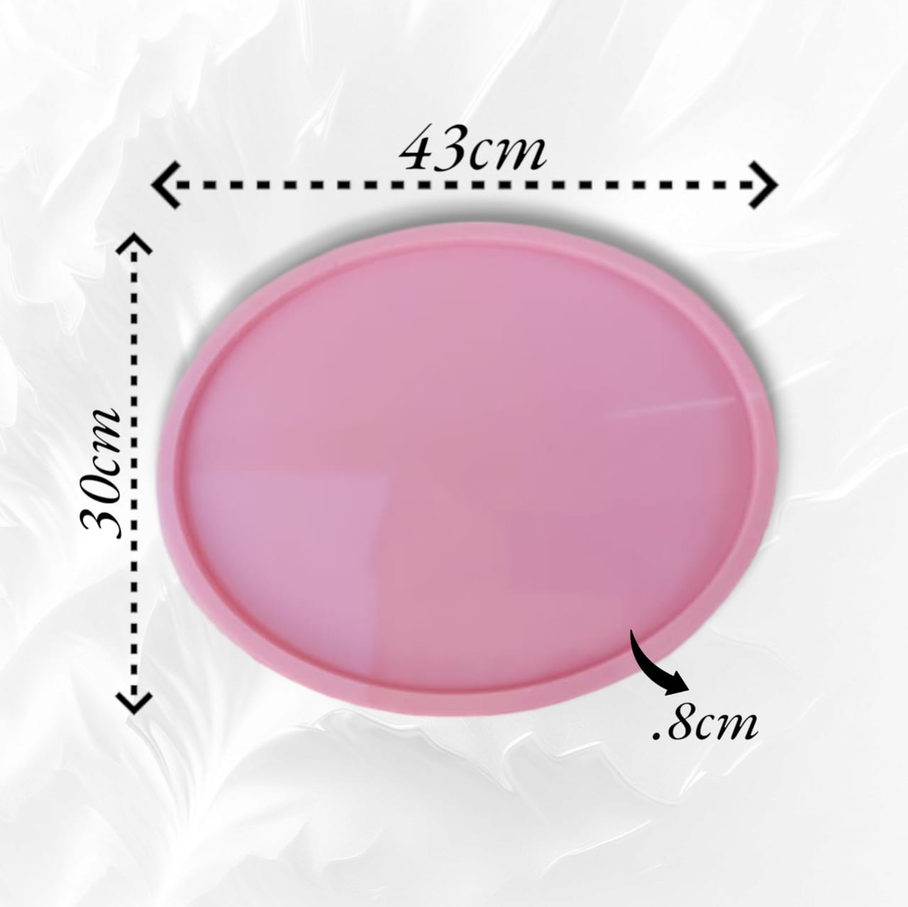 Flat oval silicone mold