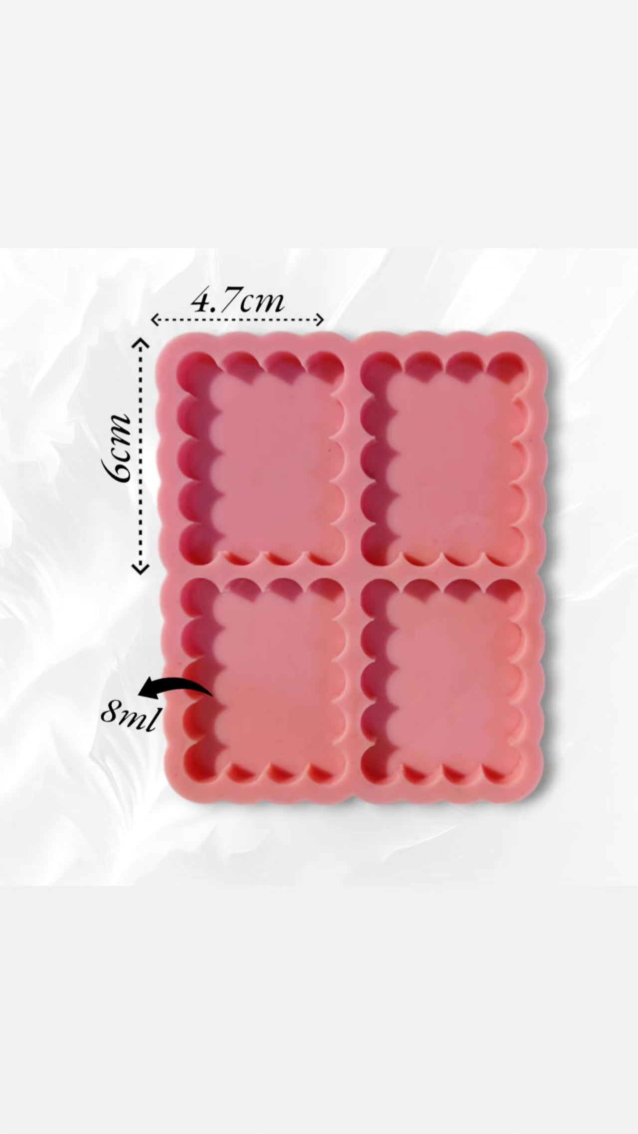 قالب مربع مموج مقاس 6×5cm