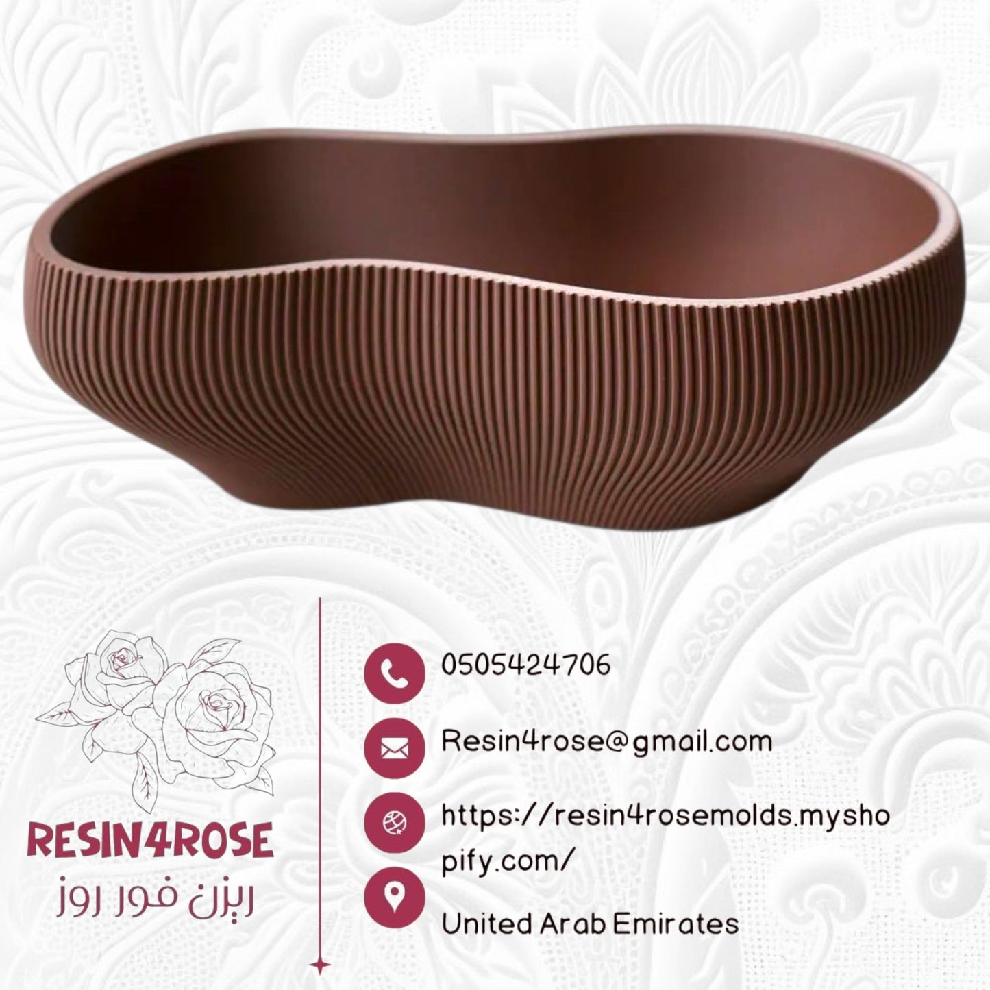 A flexible silicone mold featuring a streamlined wavy design inspired by natural shapes and organic edges. Excellent for resin, plaster, concrete, and wax casting projects